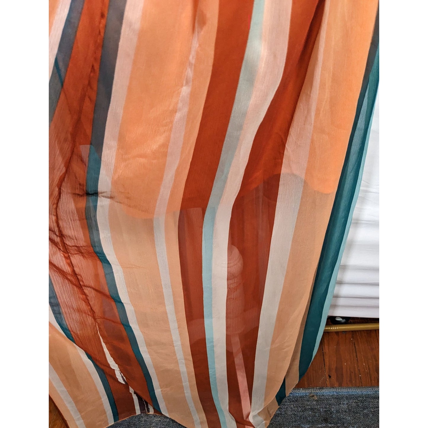 Vintage Spoon Jeans Striped Retro Sunset Maxi Skirt
