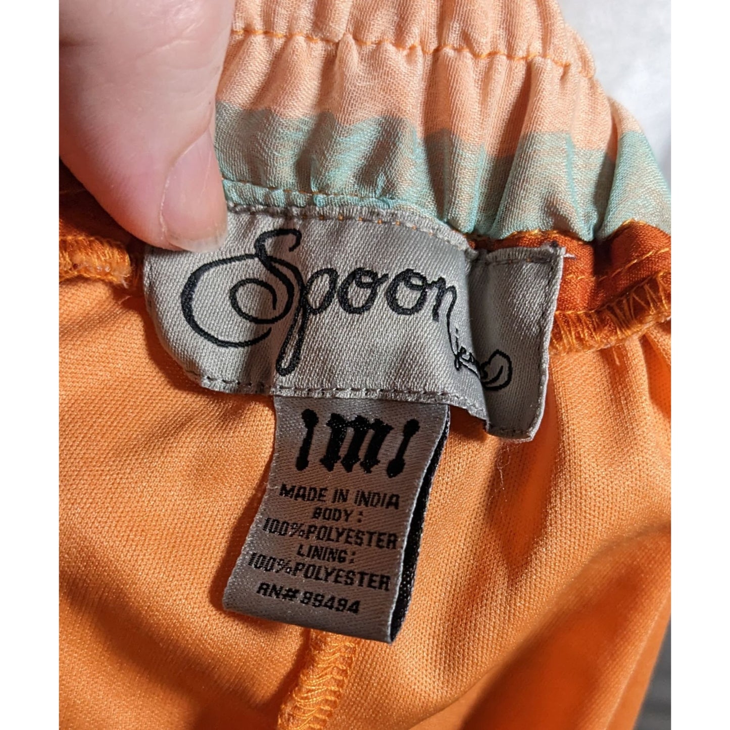 Vintage Spoon Jeans Striped Retro Sunset Maxi Skirt