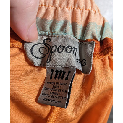 Vintage Spoon Jeans Striped Retro Sunset Maxi Skirt