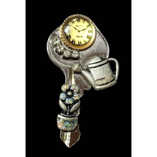 Cottagecore Steampunk Handmade Key Lapel Pin