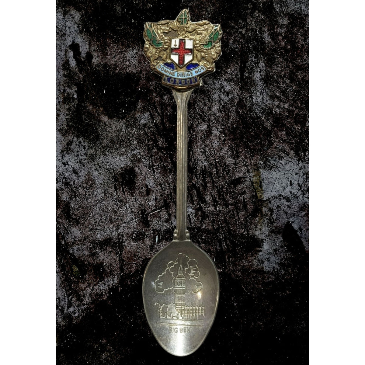 Vintage Heraldic Silver Plated London Big Ben Souvenir Spoon 4 1/2 Inch
