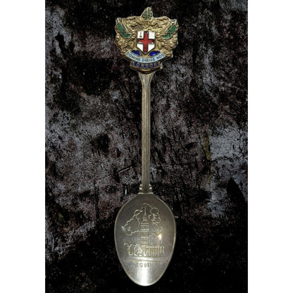 Vintage Heraldic Silver Plated London Big Ben Souvenir Spoon 4 1/2 Inch
